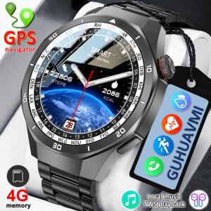 2025년 신형 4G 메모리 스마트워치 AMOLED HD 항상 표시되는 시간 블루투스 통화 GPS 스포츠 스마트워치 iO