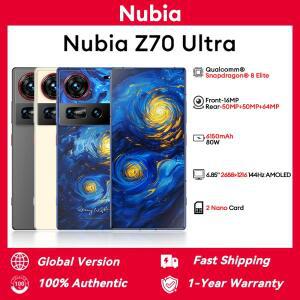 글로벌 버전 누비아 Z70 울트라 NX733J 스냅드래곤 8 엘리트 1.5K HD 디스플레이 35mm 렌즈 IP69 NFC