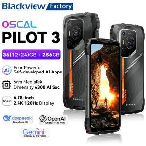 2025년형 Blackview OSCAL PILOT 3 러기드폰 MTK 6300 12GB+256GB 휴대형 6.78인치 FHD+2.4K 디스플레이 12