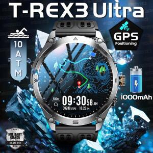 새로운 T-Rex3 울트라 1000mAh 배터리 스마트 워치 내장 GPS 나침반 10ATM 방수 스포츠 트래커 야외 군용