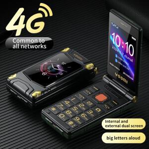 YeeMI M7+ 러기드 4G 피처폰 큰 버튼 풀밴드 플립폰 듀얼심 듀얼스크린 휴대폰 노인용 6800mAh 대용량 배터