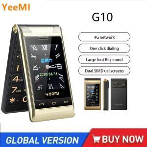 YeeMI G10 4G 견고한 기능 휴대폰, 빅 단추 풀 밴드 플립 폰, 듀얼 SIM 듀얼 스크린, 노인을 위한 1800mAh