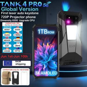 8849 탱크 4 프로 유니허츠 5G 러기드 프로젝터 스마트폰 36G 1TB 안드로이드 14 스포츠 폰 11600mAh 디멘