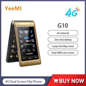 YeeMI G10 4G 플립 폰, 듀얼 디스플레이 기능 휴대폰, 1800mAh 배터리, 큰 키보드, 노인을 위한 큰 음성 SO