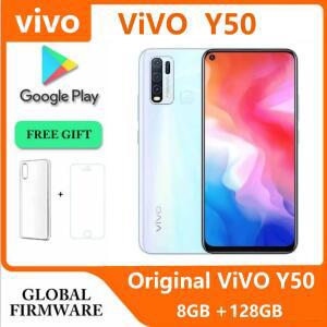 4G 스마트폰 오리지널 VIVO Y50 8GB 128GB 5000mAh 6.51인치 2340x1080px CPU Snapdragon 13MP + 16MP 4 카