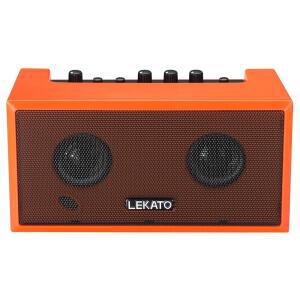 깨끗한 오버드라이브 효과가 있는 LEKATO 미니 기타 앰프 5W 충전식 전기 작은 베이스 일상 연습용 블루투스 앰프, 오렌지