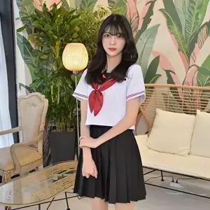 [교복몰]고품질 TBZ 교복몰 화이트 폭스 일본여고생 세라복 세트 (반팔) 교복세트 세라복 스쿨룩 WFMERWL