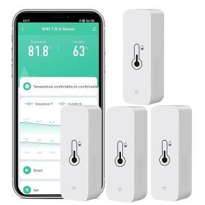 4팩 WiFi 온도 습도 센서: 앱 알림 기능이 있는 무선 모니터, 무료 데이터 저장 내보내기, 알렉사 구글 어시스턴트와 호환되는 스마트 실내 온도계 습도계
