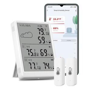 WiFi 습도계 온도계 3팩, 무선 센서 실내 키트 2개 포함 디지털 스마트 온도 습도 모니터, 382피트 범위 RF 리모컨