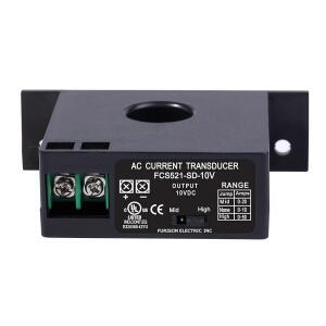 노드호크 FCS521-SD-10V 전류 송신기 센서 교류 변환기 0-50A, 푸시 버튼 스위치, 자동 작동, 검은색