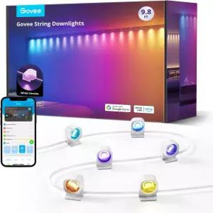 고비 RGBIC 스트링 다운라이트 알렉사와 함께 작동하는 스마트 LED 파티용 색상 변경 실내 벽 조명 기구