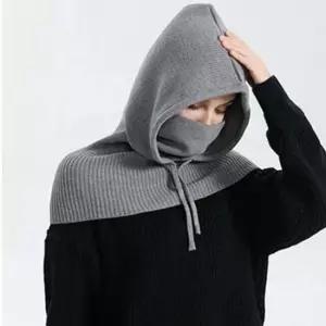머리부터 어깨가지 감사주는 니트 후드 숄넥워머 넥워머