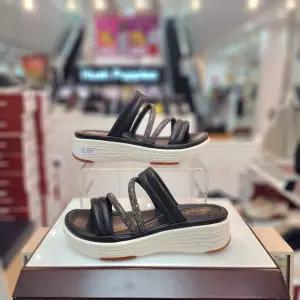 여성 발 편한경량 4cm 컴포트 웨지힐 스트랩 슬리퍼 3f26035-9CA 781292