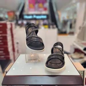 여성 발 편한경량 4cm 컴포트 웨지힐 스트랩 슬리퍼 3f26035-10CA 781174