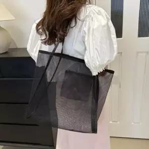 [패션소품] 그물 여름 망사 바캉스 쇼퍼백 비치백 데일리 숄더백
