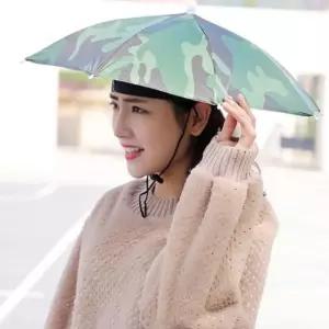 [패션소품] 양우산 머리에 모자 쓰는 국방색 우산 양산 30cm 양산겸우산 레이스