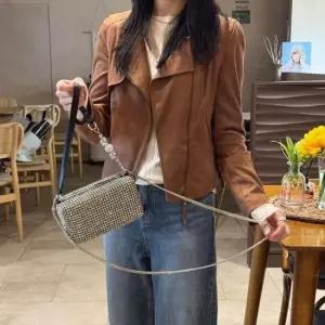 [패션소품] 크로스 체인 숄더 큐빅 백 파우치 미니