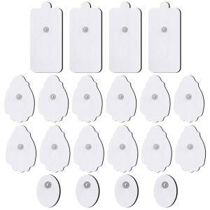 전기 치료용 TENS / EMS 유닛 교체 패드 NURSAL 20 팩 3.5mm 스냅 전극 패치, 재사용 가능한 자가 접착 패드, Belifu, AVCOO, MEDVICE TENS(화이트)와 호환 가능