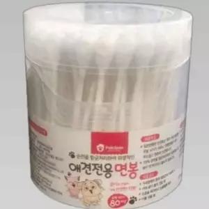 강아지 위생 면봉 80개입 고양이 눈물자국 귀청소