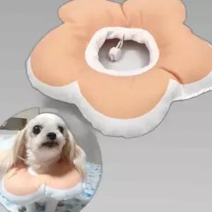 꽃피는 강아지 고양이 쿠션 넥카라 M 핑크