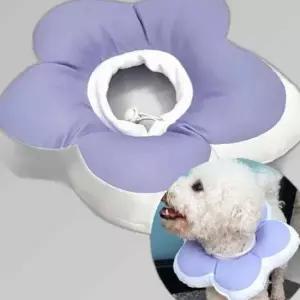꽃피는 강아지 고양이 쿠션 넥카라 L 퍼플