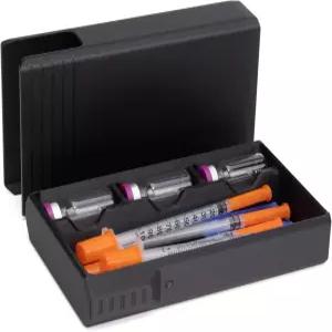 펩타이드 및 GLP-1 바이알을 위한 컴팩트한 3ml 여행용 케이스 - 주사기 최대 130mm 알코올 준비 패드