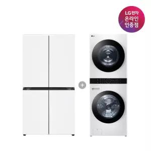 [혜택가 469만] LG 디오스 AI 오브제컬렉션 매직스페이스 냉장고 + LG 트롬 워시타워 (T876MQQ111 + W2421WAMR)
