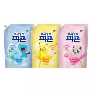 초고농축피죤 오리지널 오션후레쉬 1.3L + 써니가든 1.3L + 로맨틱플라워 1.3L [포켓몬에디션] 각1개 (총3개)