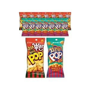 오리온 치즈뿌린 치킨팝 65g, 8개 + 치킨팝 닭강정 65g, 8개