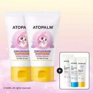 [캐치!티니핑 한정판] 아토팜 징크 마일드 업 선크림 SPF50+ PA++++ 65g X2개 세트+[증정]로션23ML+워시20ML+샴푸20ML