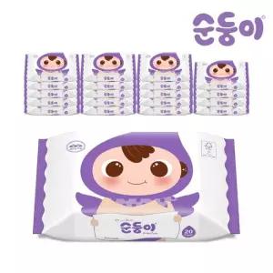 물티슈 프리미엄 엠보싱 휴대 리필형 20매 20팩 E-com