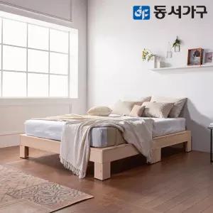 동서가구 순수 히노끼 편백나무 100% 프레임 평상형 원목침대 슈퍼싱글 SS+9존독립 매트리스 DF639018