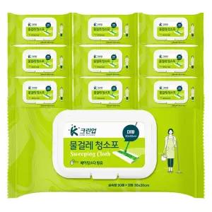 크린업K 물걸레청소포 실속 대형 30매x10팩 청소포 1회용 리필형 부직포 청소물티슈