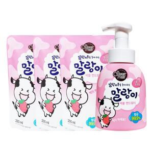 애경 샤워메이트 말랑이 핸드워시 딸기우유향 본1+리3