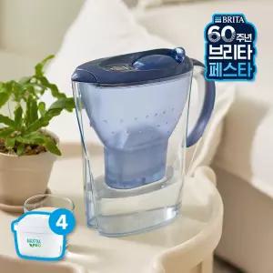 브리타 정수기 마렐라 2.4L 블루+총필터 4입