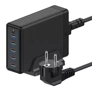 USB PD 230W PPS GaN 접지 멀티 초고속 충전기 GE610 블랙