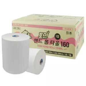 토미 롤 핸드타올 종이타월 160m 1겹 X 6롤 수건