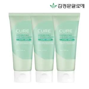 [김정문알로에]큐어 수딩 앤 마일드 알로에 폼 클렌저 100ml 3개