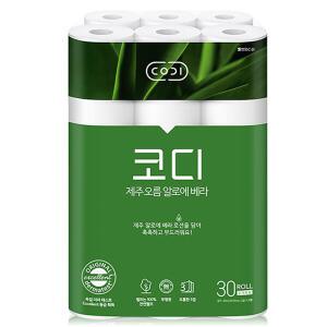 쌍용씨앤비 CODI 제주 오름 알로에 베라 화장지 3겹 30m 30롤 1팩