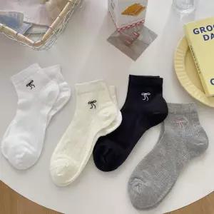 오리아 메쉬 시스루 골지 양말 봄 여름 무압박 발목 4켤레 세트