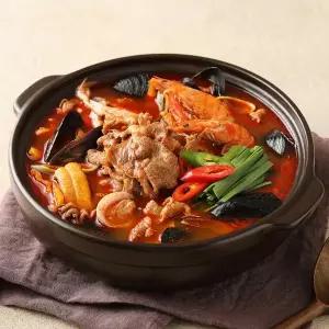 [푸딩팩토리] 고기듬뿍 우삼겹 짬뽕탕 450g 면제외 해물고기짬뽕 국물요리 소주안주 (면세)