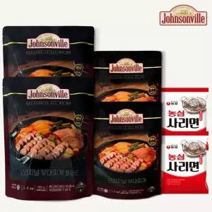 쟌슨빌 뉴 오리지널 부대찌개 965g 2팩 + 500g 2팩 + 농심라면사리 110g 2팩