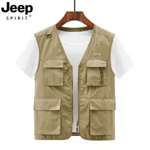 JEEP SPIRIT 남 캐주얼 베스트 등산 경량 여름 쪼끼 포켓 작업용 낚시 JP8863