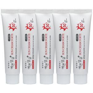 웰빙헬스 예쁜얼굴 선크림 포르테 자외선 차단 미백 기능성 SPF50+PA+++ 25g X 5개