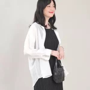 [하프클럽/] 엄마옷 링클 시스루 얇은 셔츠 카라 여성 봄 여름 간절기 롤업