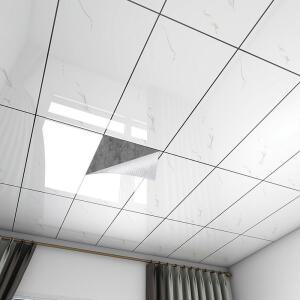 욕실 천장 벽지 주방 화장실 화이트 방수 방습 무늬 접착형 20장 30X60CM 스티커 리폼 있는 베란다 시트지