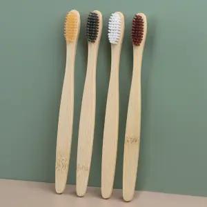 대나무칫솔 50p 1세트 미세모 칫솔 휴대용 생분해 자연성분 칫솔 어린이집 유치원 학교 각인 인쇄