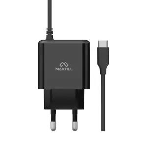 맥스틸 25W C타입케이블 일체형 초고속 충전기 GM-TCW25C 블랙