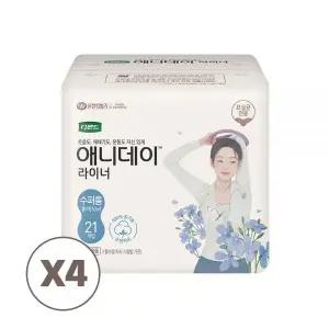 디펜드 애니데이 여성 라이너 수퍼롱 21매x4팩