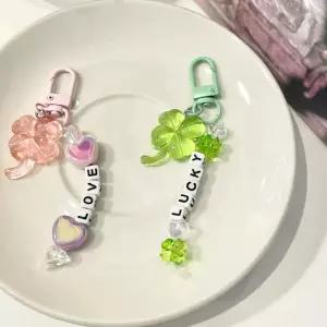 네잎클로버 이니셜 키링 만들기 diy 키트 스마일 핸드폰 차키 가방 커스텀 제작 키링